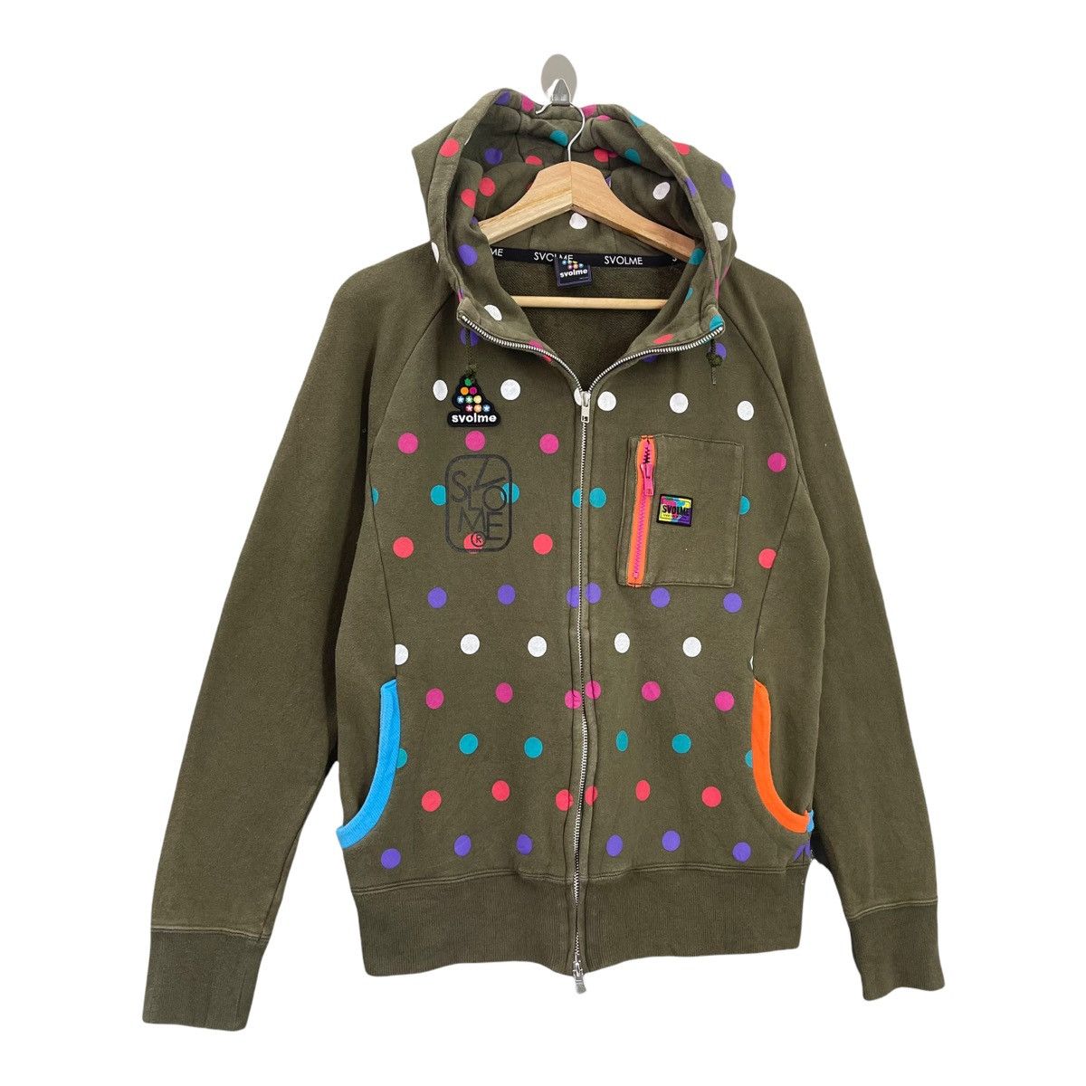 Japanese Brand Svolme Big Logo Printed Fullzip Hoodies Size M Size US M / EU 48-50 / 2 - 2 Thumbnail