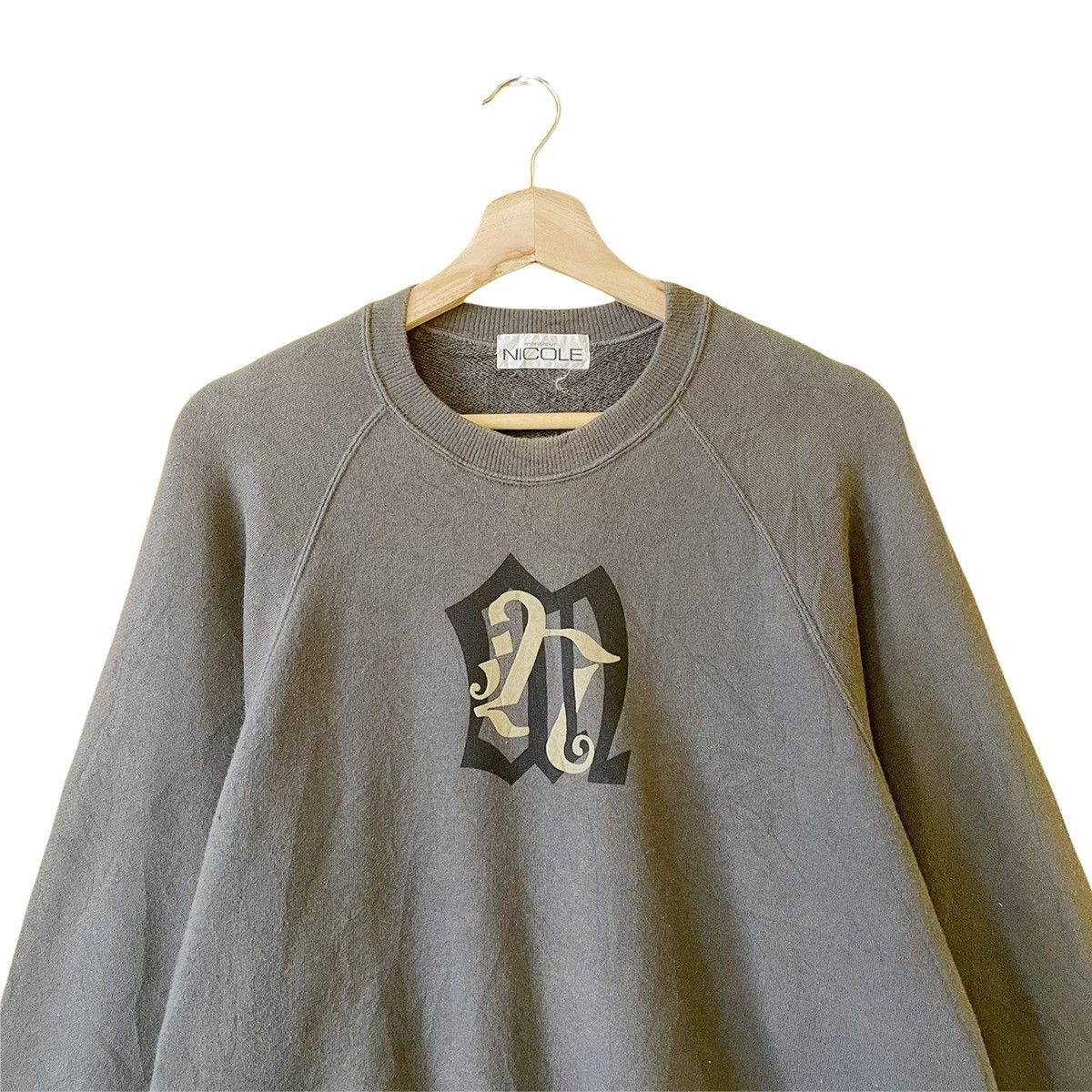 Japanese Brand Vintage Monsieur Nicole Big Logo Crewneck Sweatshirt Size M Size US M / EU 48-50 / 2 - 4 Thumbnail