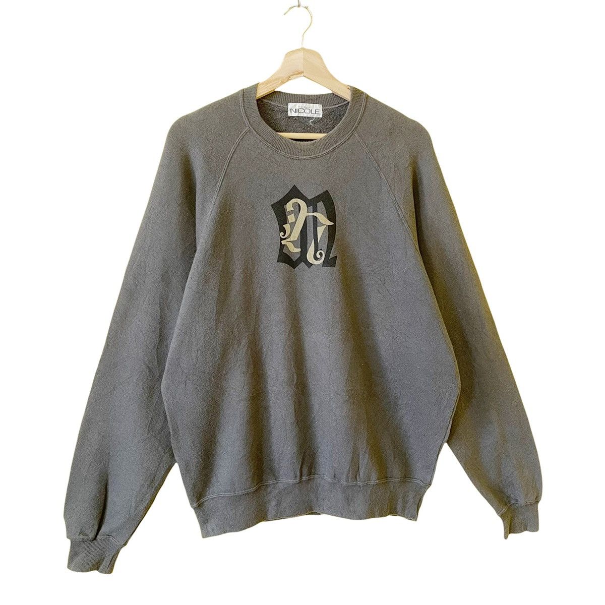 Japanese Brand Vintage Monsieur Nicole Big Logo Crewneck Sweatshirt Size M Size US M / EU 48-50 / 2 - 2 Thumbnail