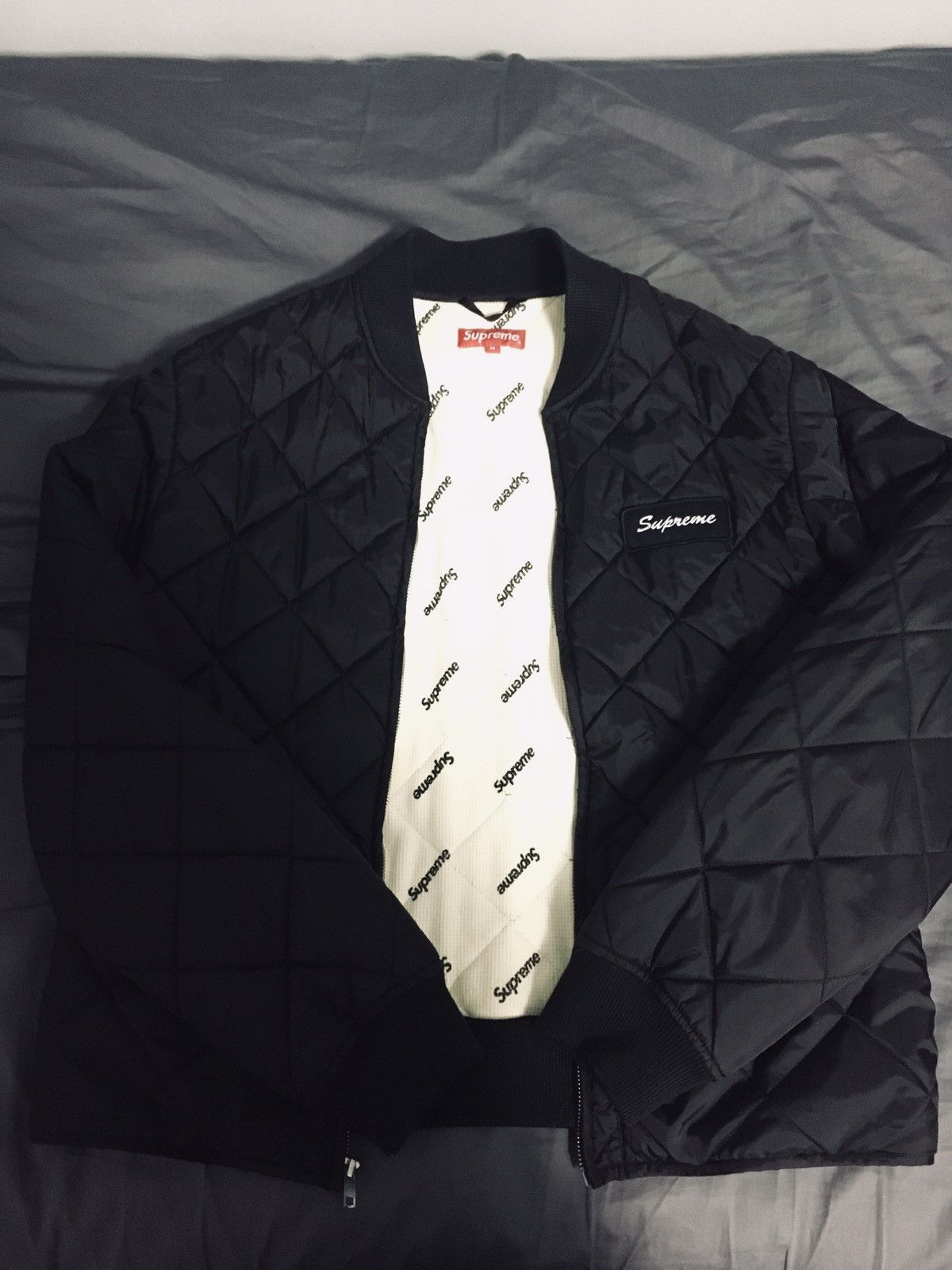 Supreme Waxed Quilted Cotton Bomber Jacket Grailed