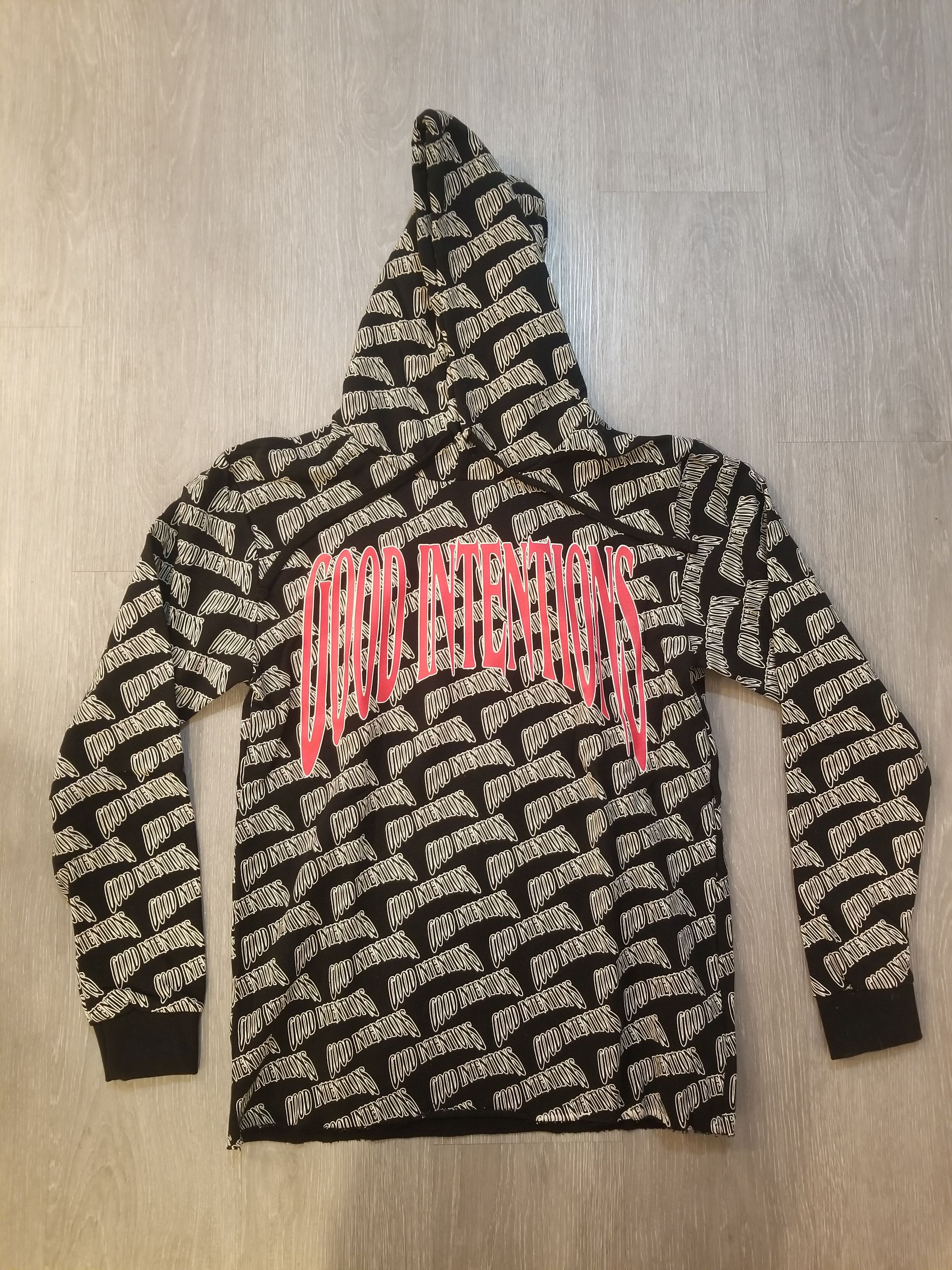 image of Nav x Vlone Good Intentions All Over Hoodie in Black, Men's (Size Small)