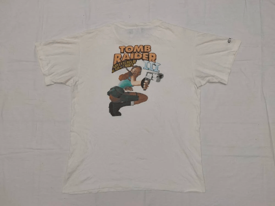 Vintage Rare! Vintage 90s Tomb Raider 3 Tshirt Games Movie Promo Size US L / EU 52-54 / 3 - 2 Thumbnail