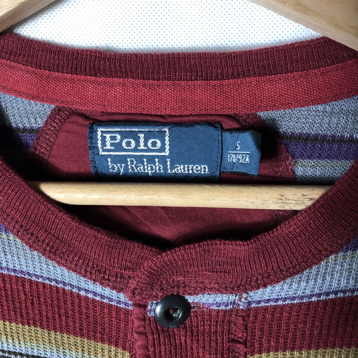 Polo Ralph Lauren × Ralph Lauren × Vintage Vintage Polo Ralph Lauren Henley Stripes Native Tshirt Size US S / EU 44-46 / 1 - 6 Thumbnail