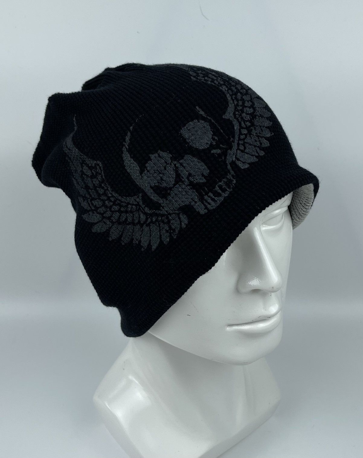 Japanese Brand reversible skull beanie hat snow cap Size ONE SIZE - 1 Thumbnail