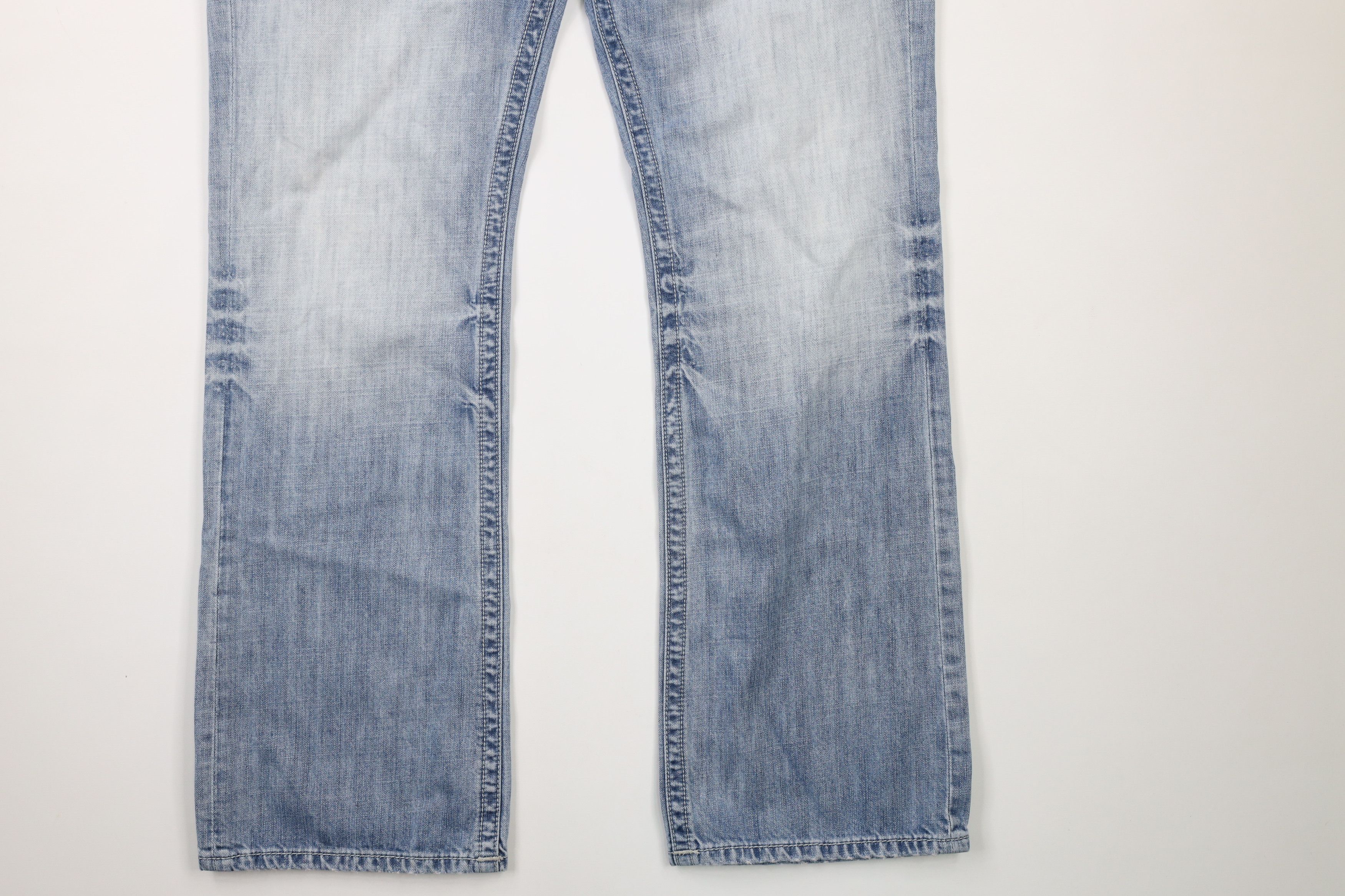 Affliction × Vintage Affliction Cooper Thick Stitch MMA Wide Leg Denim Jeans Blue Size US 38 / EU 54 - 4 Thumbnail