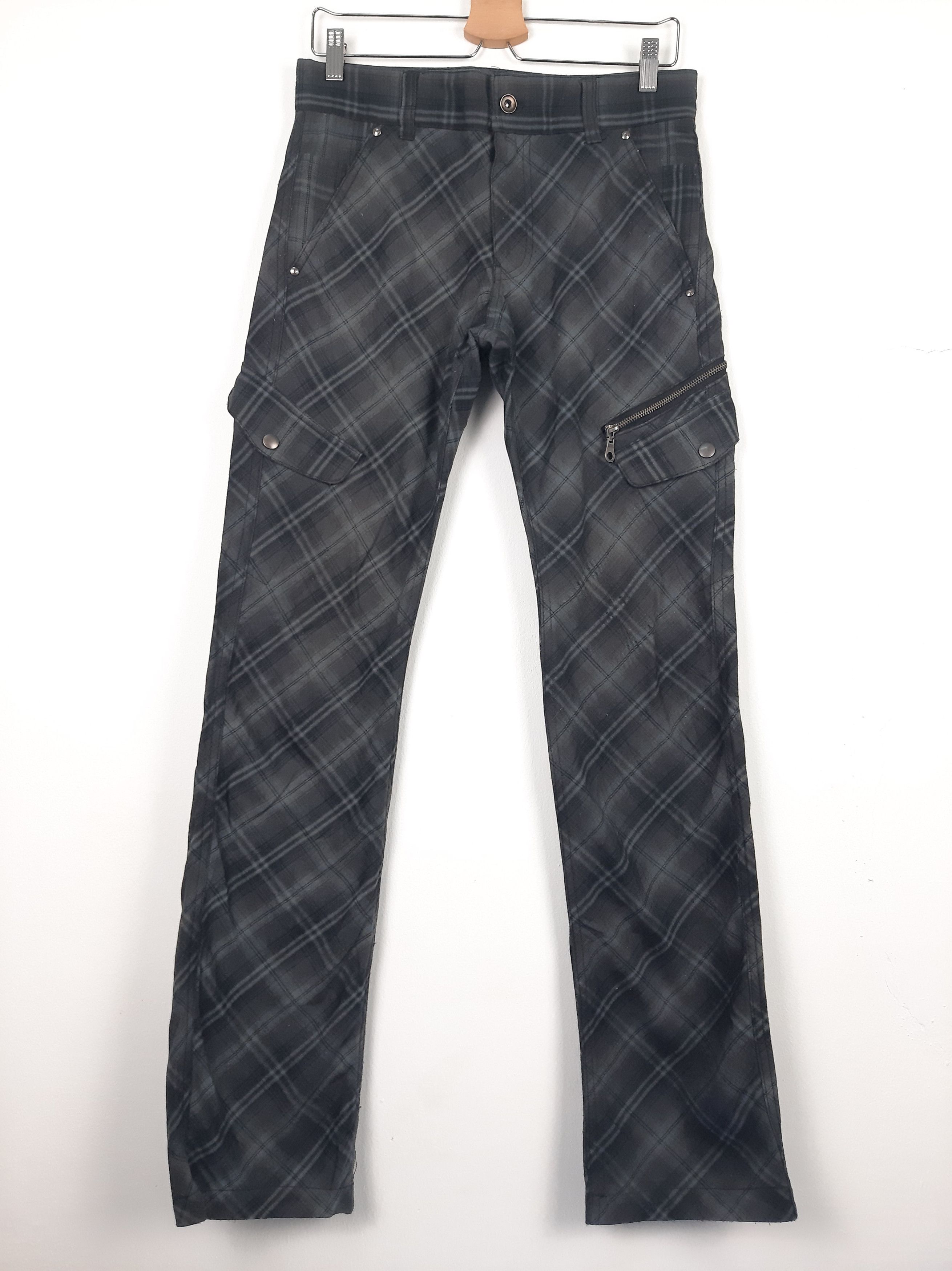 image of Ppfm x Tornado Mart Cargo Multipockets Check Bondage Pant in Checkered (Size 30)