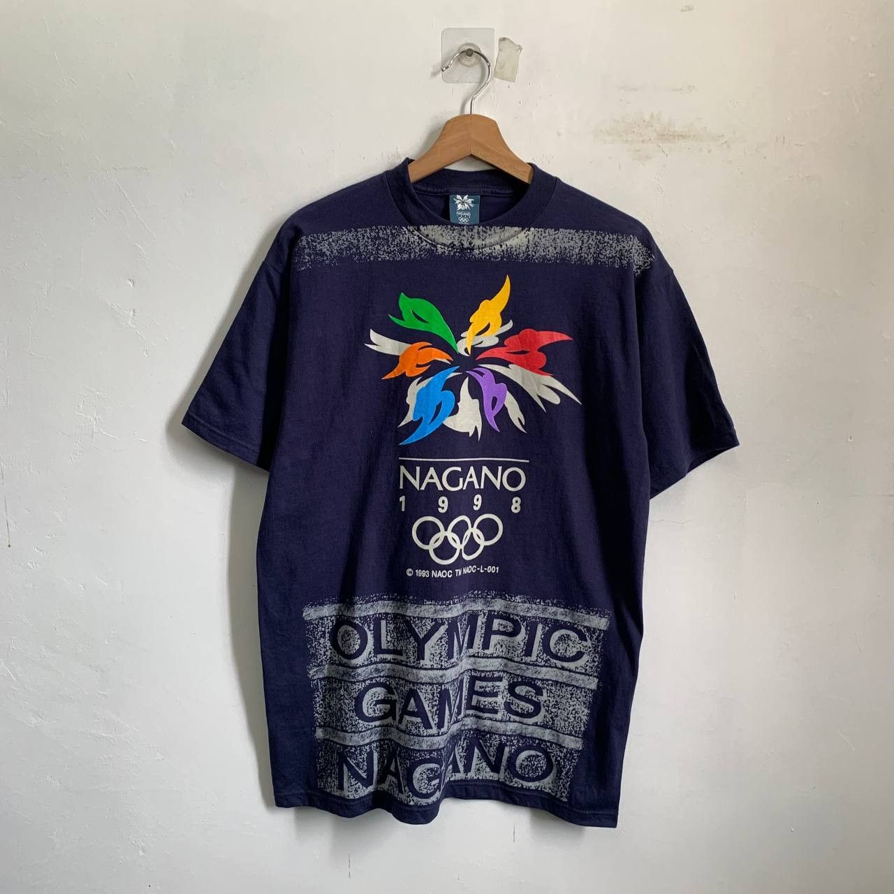 image of Mizuno x Vintage Tshirt Olympic Games Nagano 1998 in Blue, Men's (Size Medium)