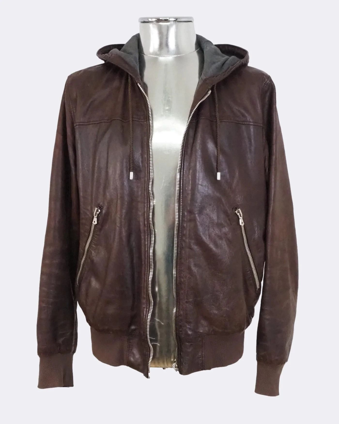 Dolce & Gabbana Hooded Goatskin Leather Bomber Jacket $2275