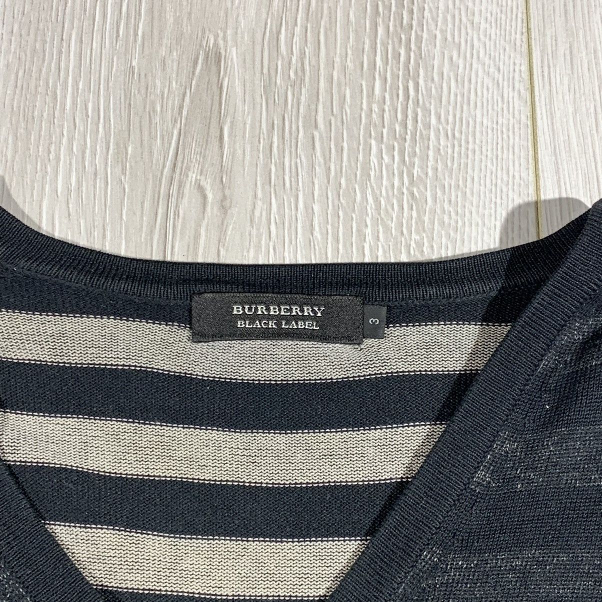 Black Label × Burberry × Vintage Vintage Burberry Black Label Silk/Cotton V-Neck Sweater Size US S / EU 44-46 / 1 - 6 Thumbnail