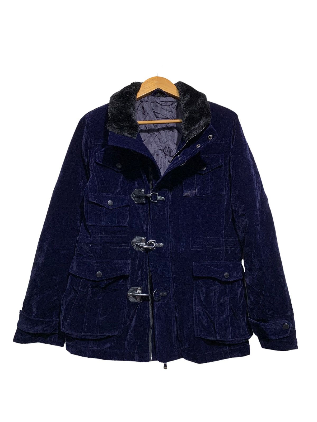 🔥SEMANTIC DESIGN BLUE VELVET JACKET
