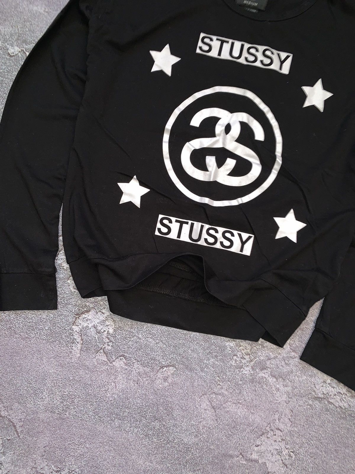 Stussy big logo wmns M long sleeve sweatshirt sweater y2k