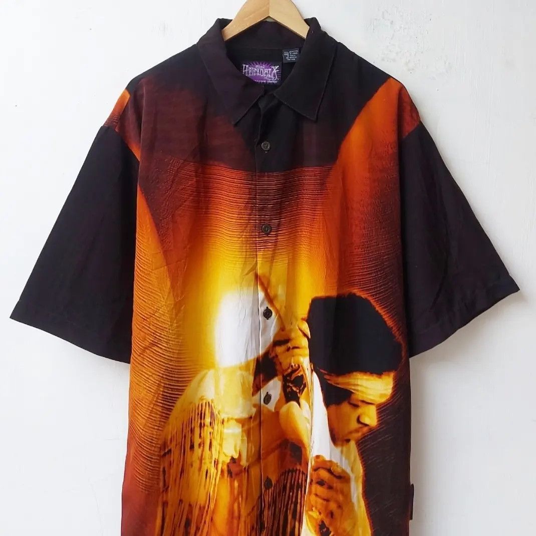 Band Tees × Jimi Hendrix × Vintage Vintage 90's Jimi Hendrix Dragonfly Button Shirt Size US XL / EU 56 / 4 - 3 Thumbnail
