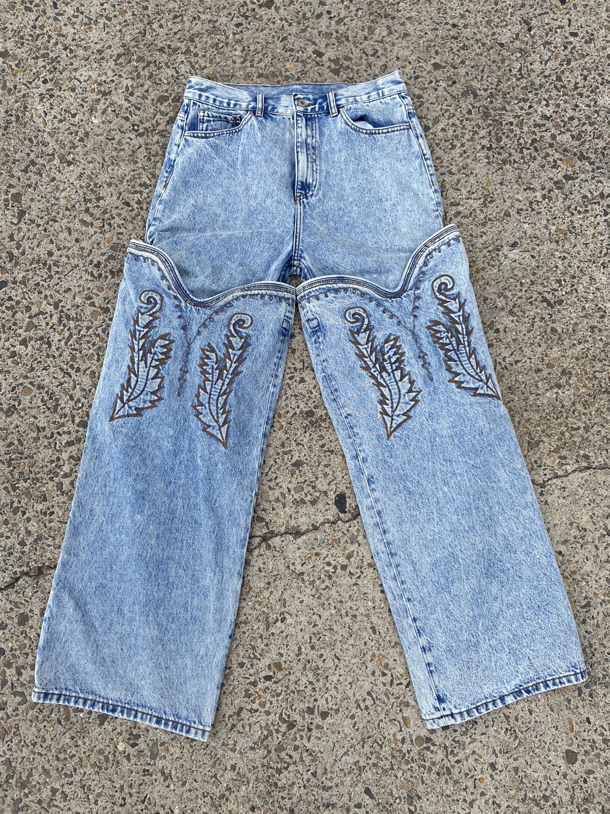 AW21 Y/Project Denim Cowboy Hybrid Jeans