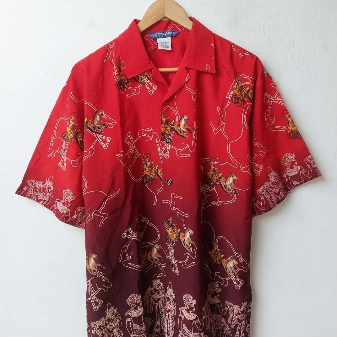 Vintage Vintage 90's Ultimate Sport RGC Hawaiian Shirts Size US L / EU 52-54 / 3 - 2 Thumbnail