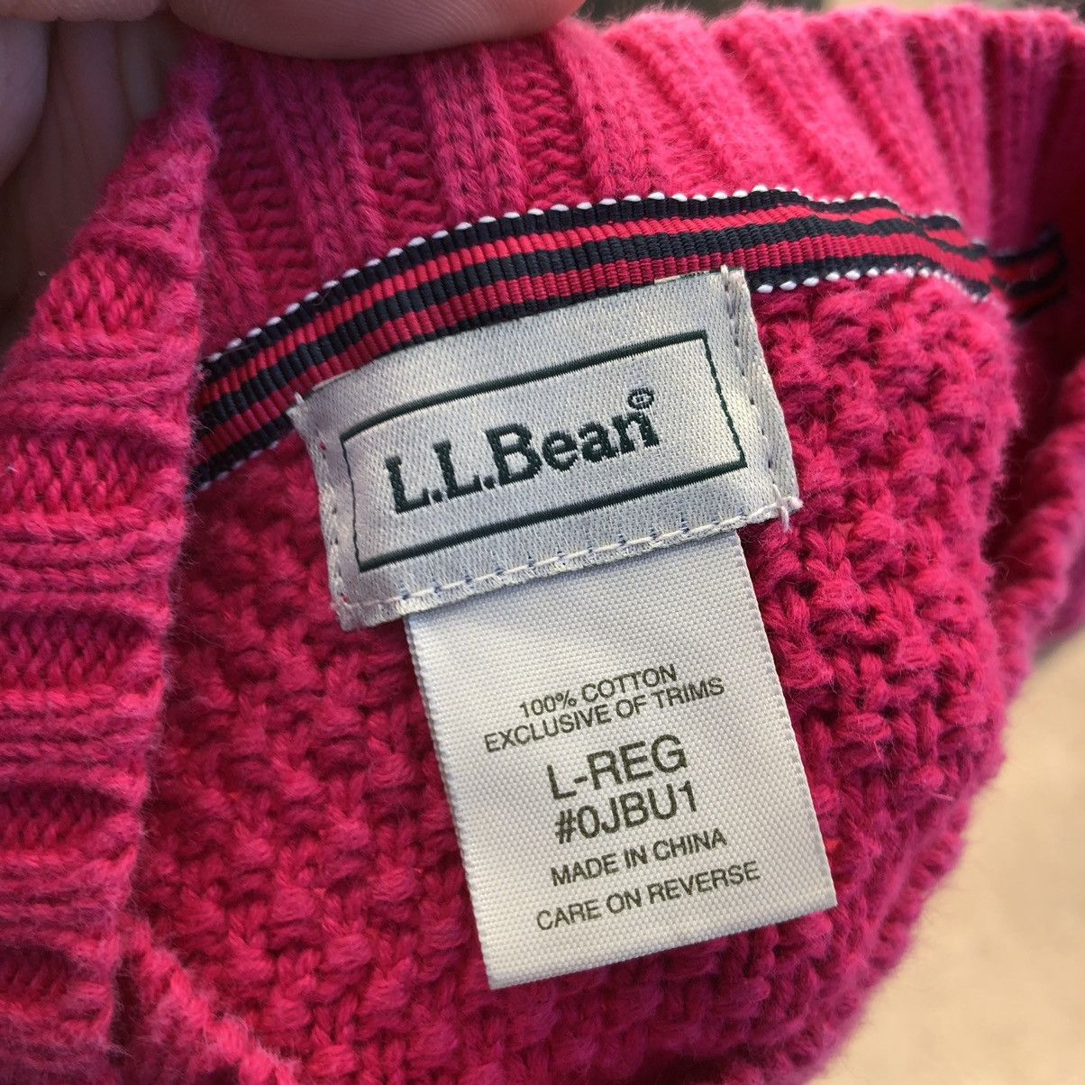 L.L. Bean LL Bean Pink Big Button Chunky Womens Knit Cardigan sz L Size L / US 10 / IT 46 - 3 Thumbnail
