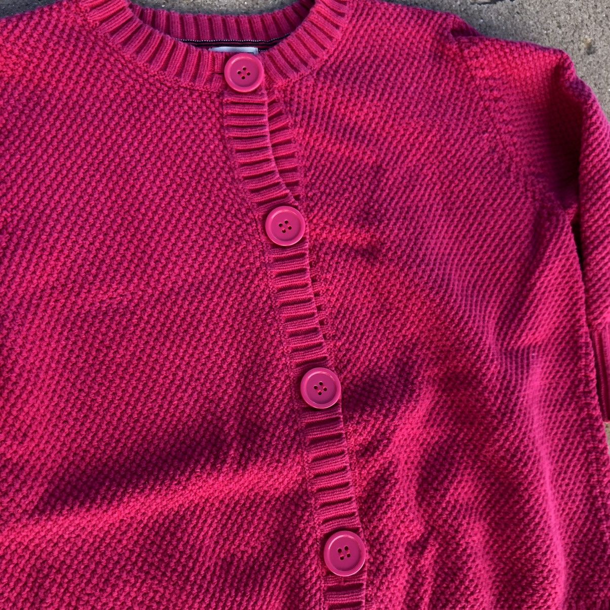 L.L. Bean LL Bean Pink Big Button Chunky Womens Knit Cardigan sz L Size L / US 10 / IT 46 - 4 Preview