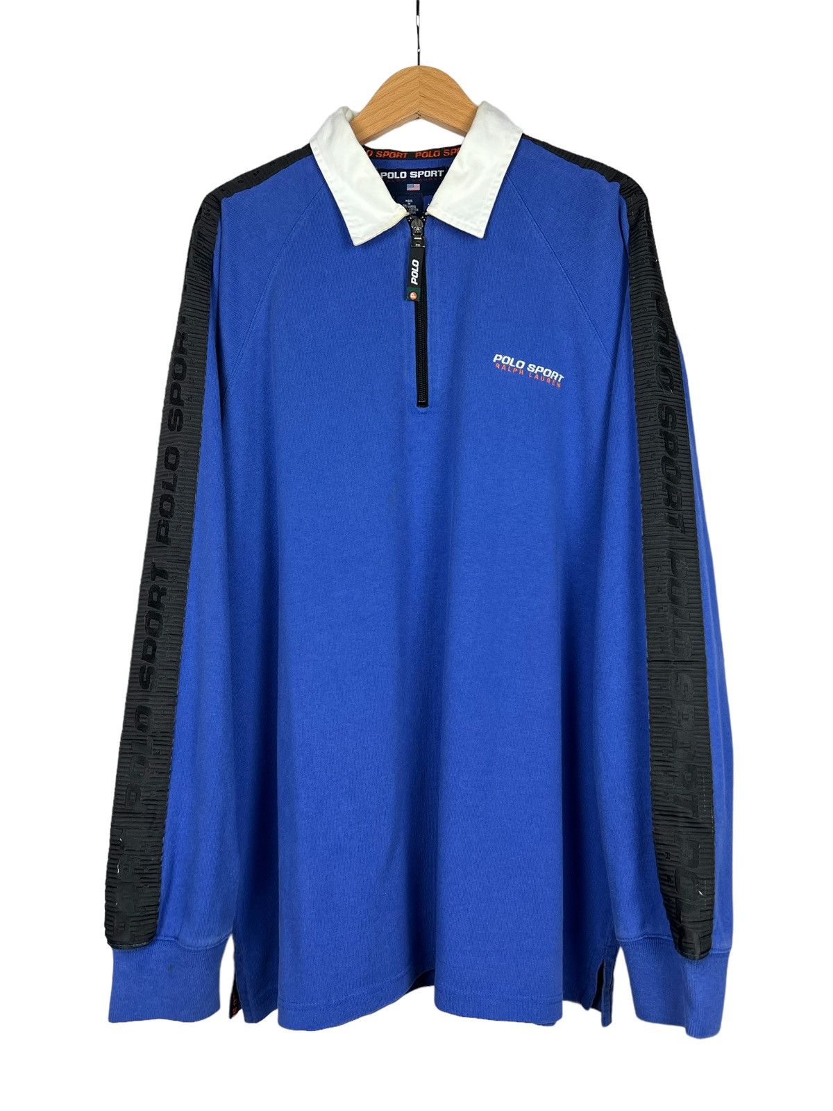 Polo Ralph Lauren Vintage Polo Sport Big Logo Zipper Polo Shirt Size US XL / EU 56 / 4 - 2 Thumbnail