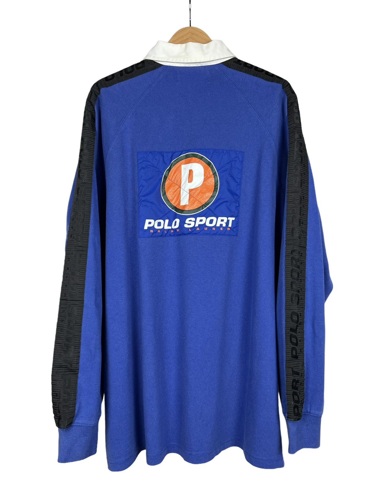 Vintage Polo Sport Big Logo Zipper Polo Shirt