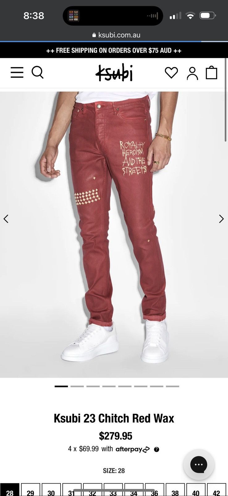 Ksubi Ksubi Jeans 23 CHITCH RED WAX Grailed