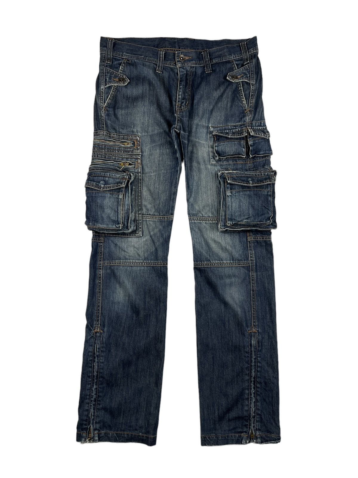 Japanese Brand ABX 🇯🇵 Multipocket Tactical Denim Cargo Pants Size US 34 / EU 50 - 6 Thumbnail