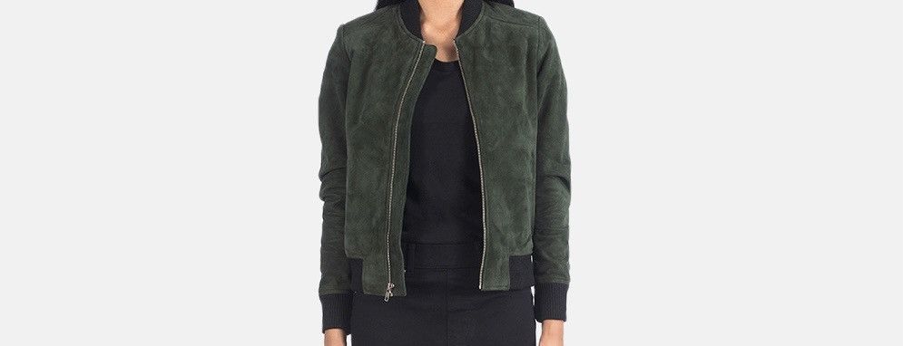Japanese Brand × Vintage Y2K Japanese 🇯🇵 Suede Bomber Jacket Dark Green Size US M / EU 48-50 / 2 - 2 Thumbnail
