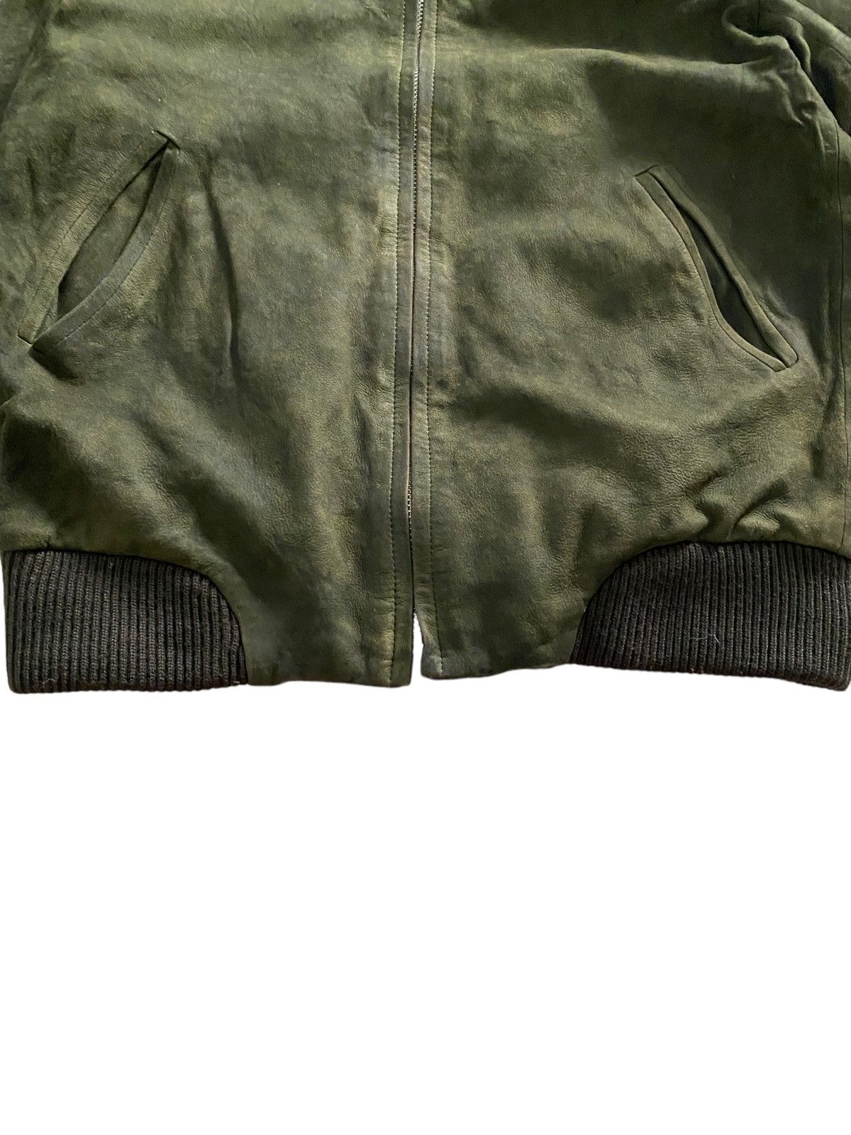Japanese Brand × Vintage Y2K Japanese 🇯🇵 Suede Bomber Jacket Dark Green Size US M / EU 48-50 / 2 - 14 Thumbnail