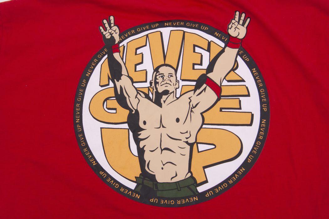 Vintage WWE John Cena Red Tee T Shirt Logo Print Wrestling | Grailed