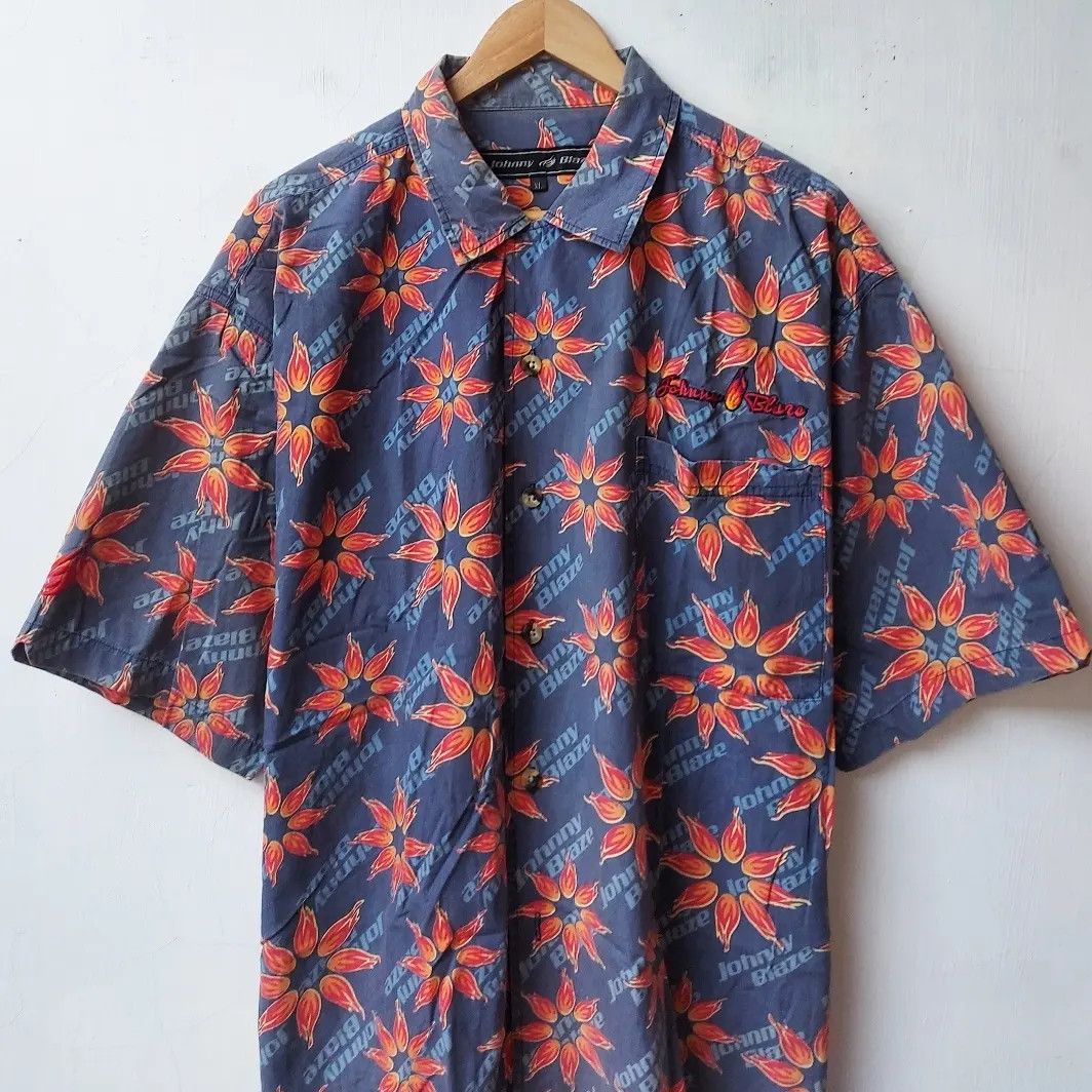 Vintage Vintage Johnny Blaze Button Shirt Size US XL / EU 56 / 4 - 2 Thumbnail