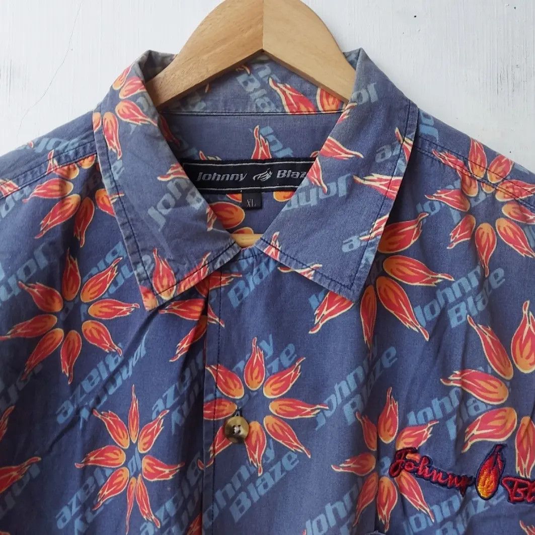 Vintage Vintage Johnny Blaze Button Shirt Size US XL / EU 56 / 4 - 4 Thumbnail