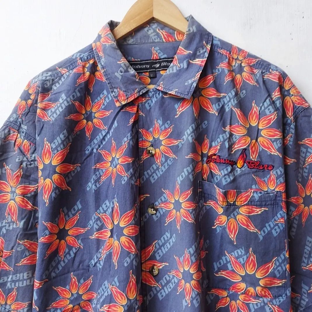 Vintage Vintage Johnny Blaze Button Shirt Size US XL / EU 56 / 4 - 3 Thumbnail