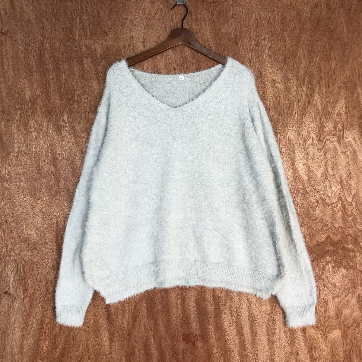 Japan Grey Mohair Shag Shaggy Knitwear #0450