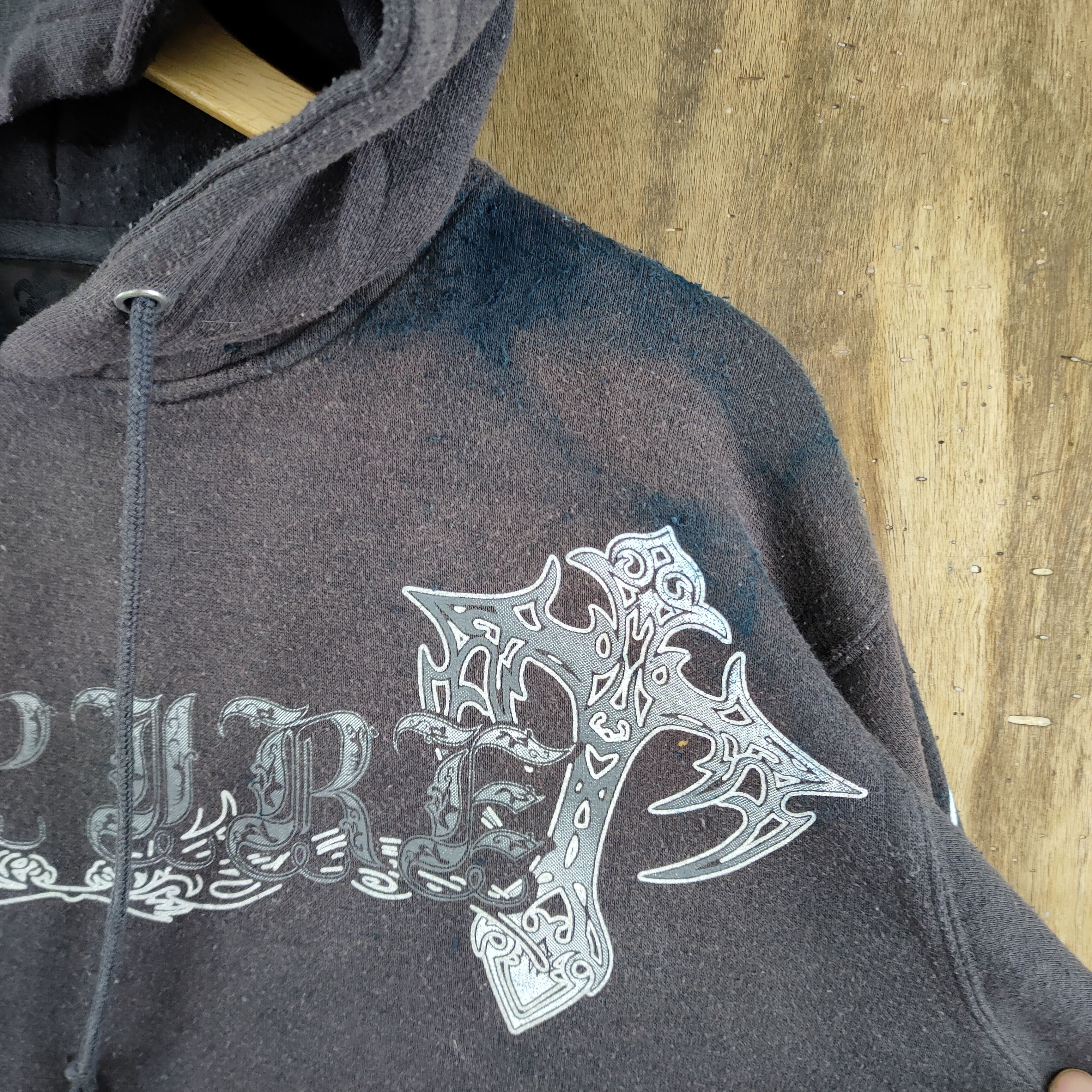 Japanese Brand ROYAL FADED BLACK/STAIN SWEATSHIRT HOODIES Size US M / EU 48-50 / 2 - 8 Thumbnail
