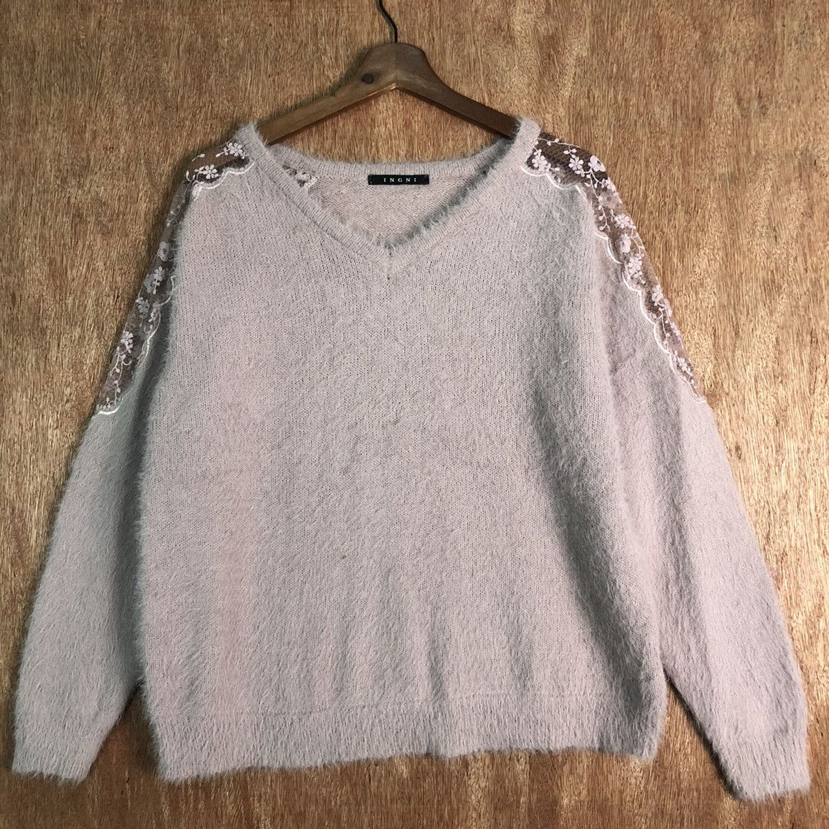Homespun Knitwear × Japanese Brand Ingni Purple Mohair Shag Shaggy Knitwear Size US L / EU 52-54 / 3 - 3 Thumbnail