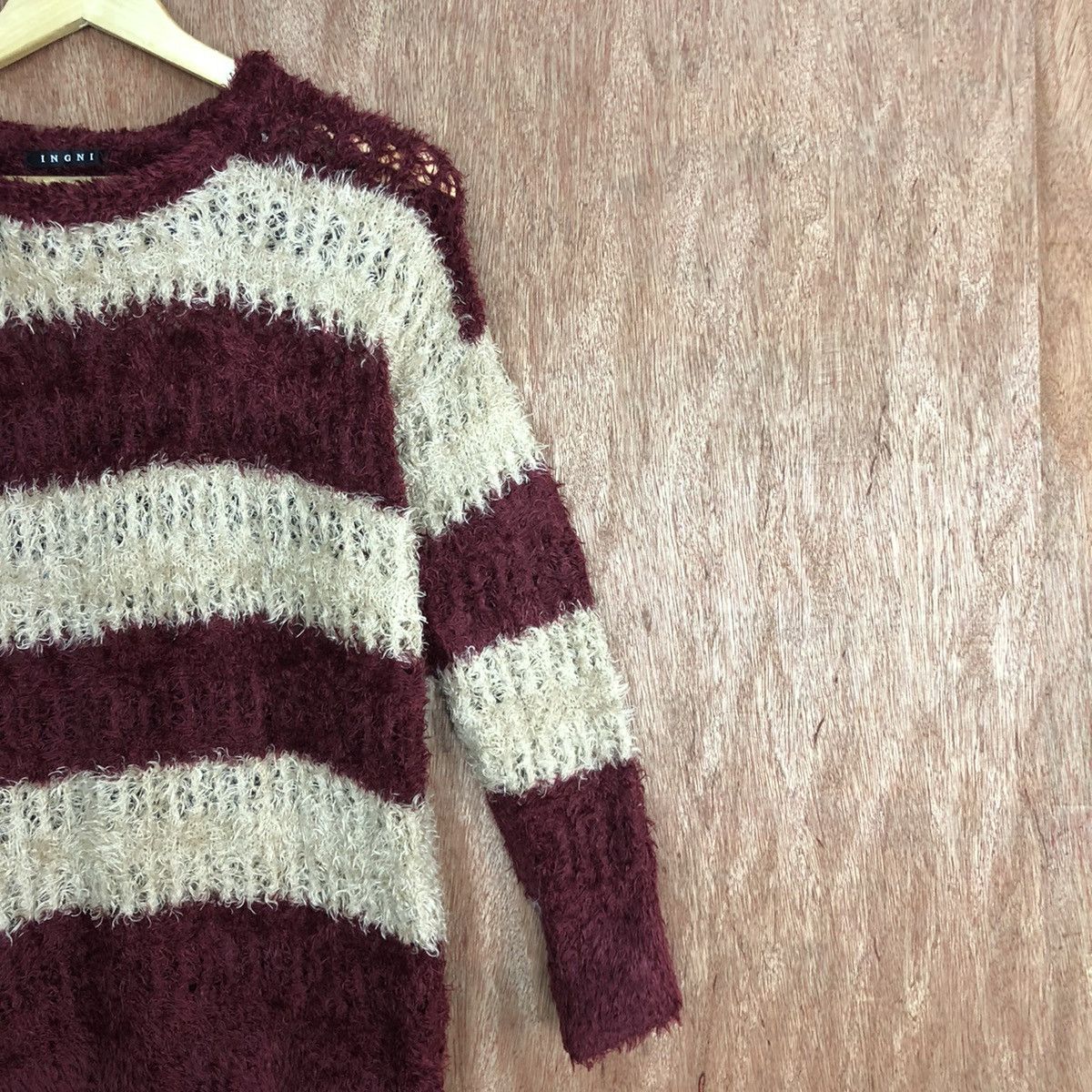 Japanese Brand Ingni Mohair Stripe Knitwear Sweater #0467 Size US M / EU 48-50 / 2 - 5 Thumbnail