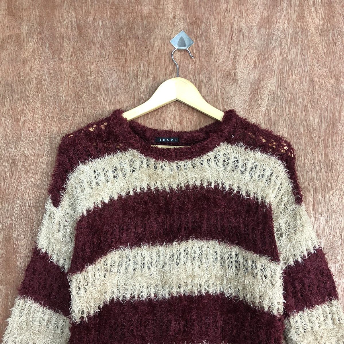 Japanese Brand Ingni Mohair Stripe Knitwear Sweater #0467 Size US M / EU 48-50 / 2 - 9 Thumbnail