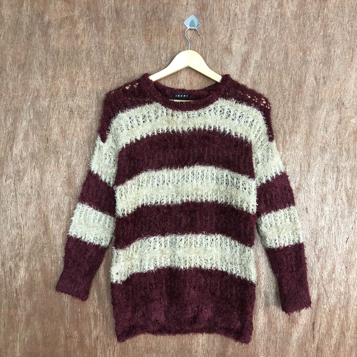 Japanese Brand Ingni Mohair Stripe Knitwear Sweater #0467 Size US M / EU 48-50 / 2 - 3 Thumbnail