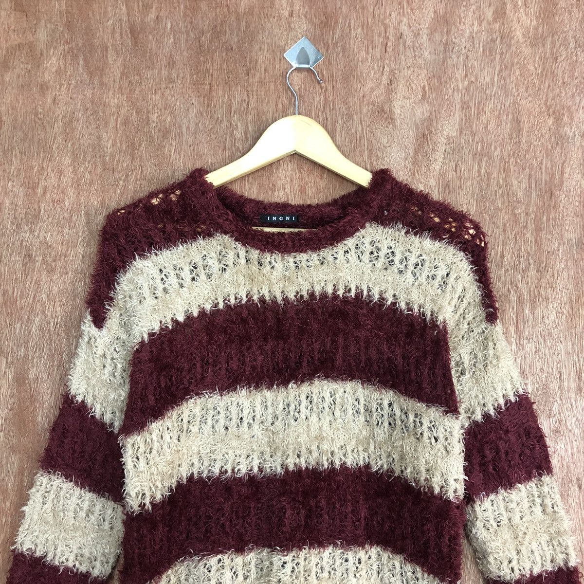 Japanese Brand Ingni Mohair Stripe Knitwear Sweater #0467 Size US M / EU 48-50 / 2 - 2 Thumbnail
