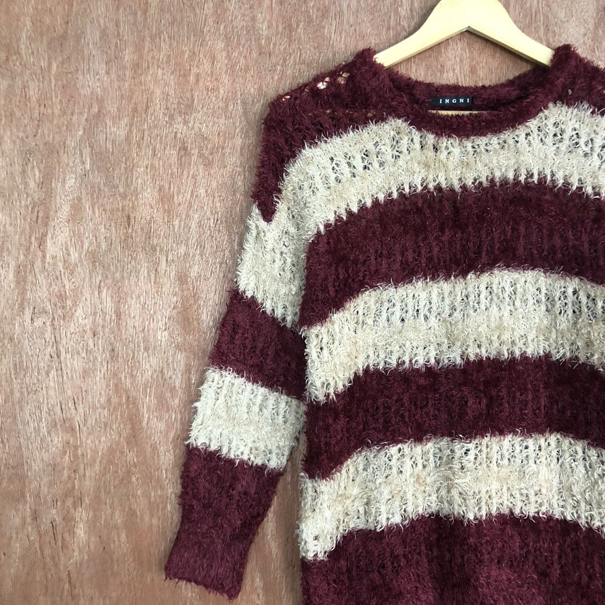 Japanese Brand Ingni Mohair Stripe Knitwear Sweater #0467 Size US M / EU 48-50 / 2 - 7 Thumbnail