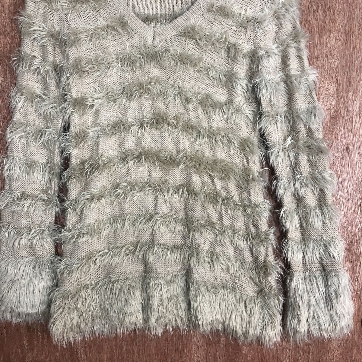 Japanese Brand Japan Brown Stripe Mohair Knitwear Kurt Cobain style #0465 Size US S / EU 44-46 / 1 - 8 Thumbnail
