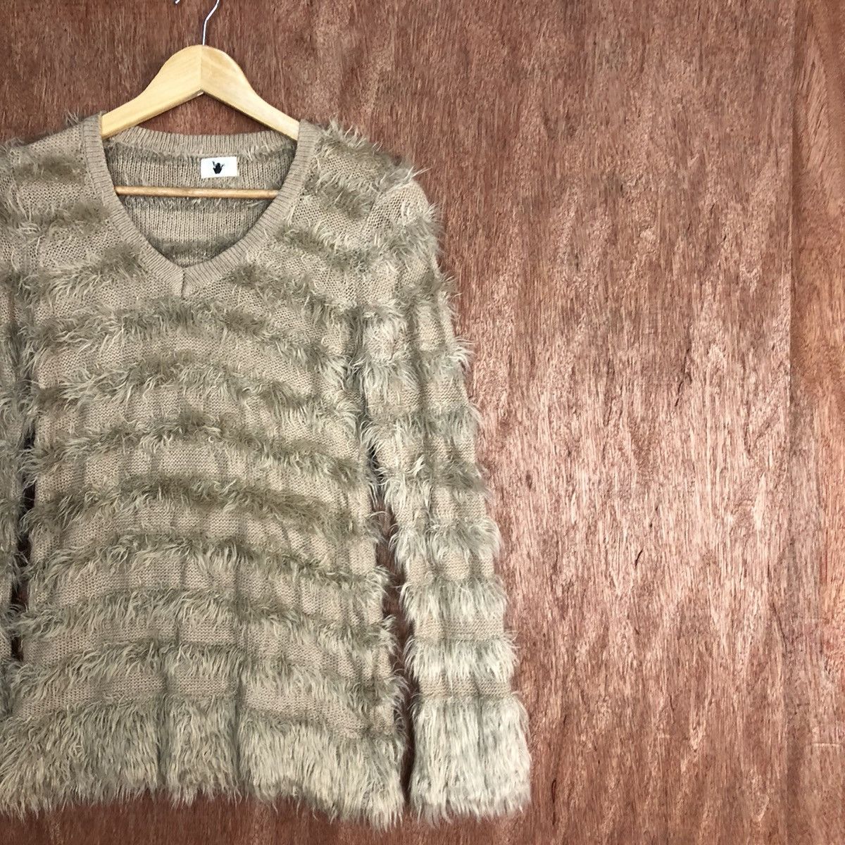 Japanese Brand Japan Brown Stripe Mohair Knitwear Kurt Cobain style #0465 Size US S / EU 44-46 / 1 - 5 Thumbnail