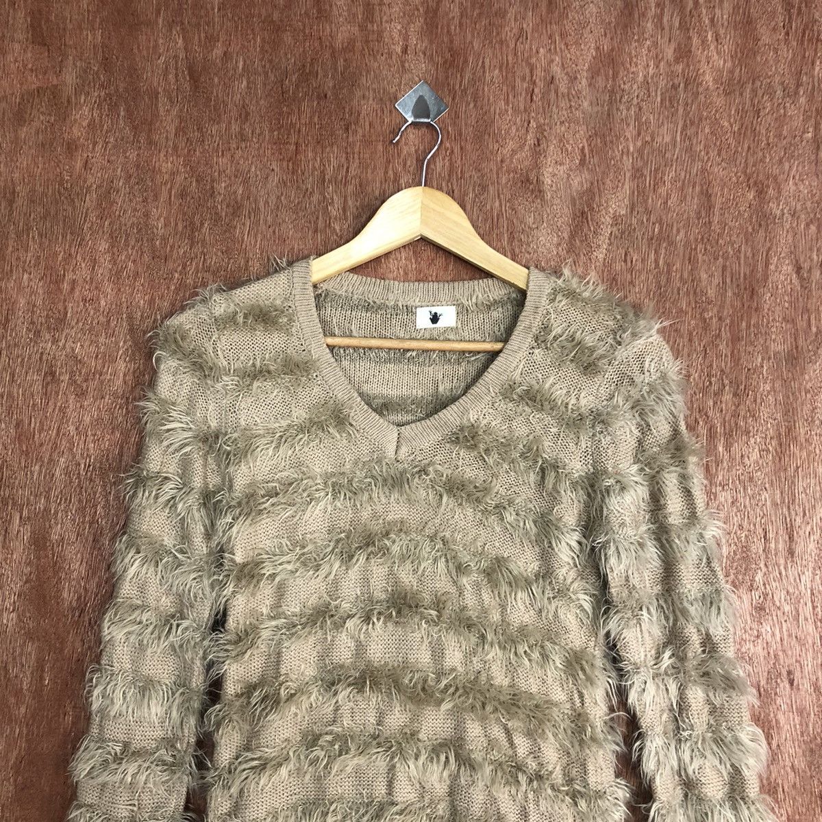 Japanese Brand Japan Brown Stripe Mohair Knitwear Kurt Cobain style #0465 Size US S / EU 44-46 / 1 - 2 Thumbnail