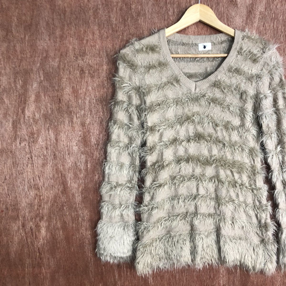 Japanese Brand Japan Brown Stripe Mohair Knitwear Kurt Cobain style #0465 Size US S / EU 44-46 / 1 - 7 Thumbnail