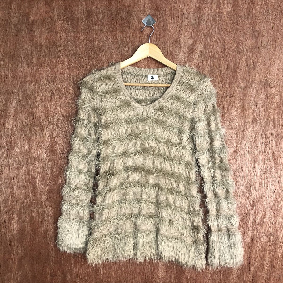 Japanese Brand Japan Brown Stripe Mohair Knitwear Kurt Cobain style #0465 Size US S / EU 44-46 / 1 - 3 Thumbnail