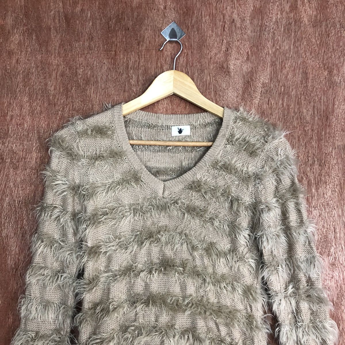 Japanese Brand Japan Brown Stripe Mohair Knitwear Kurt Cobain style #0465 Size US S / EU 44-46 / 1 - 9 Thumbnail