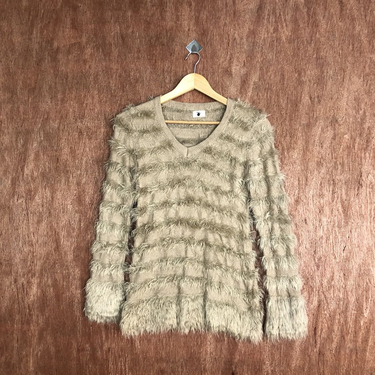 Japanese Brand Japan Brown Stripe Mohair Knitwear Kurt Cobain style #0465 Size US S / EU 44-46 / 1 - 1 Thumbnail
