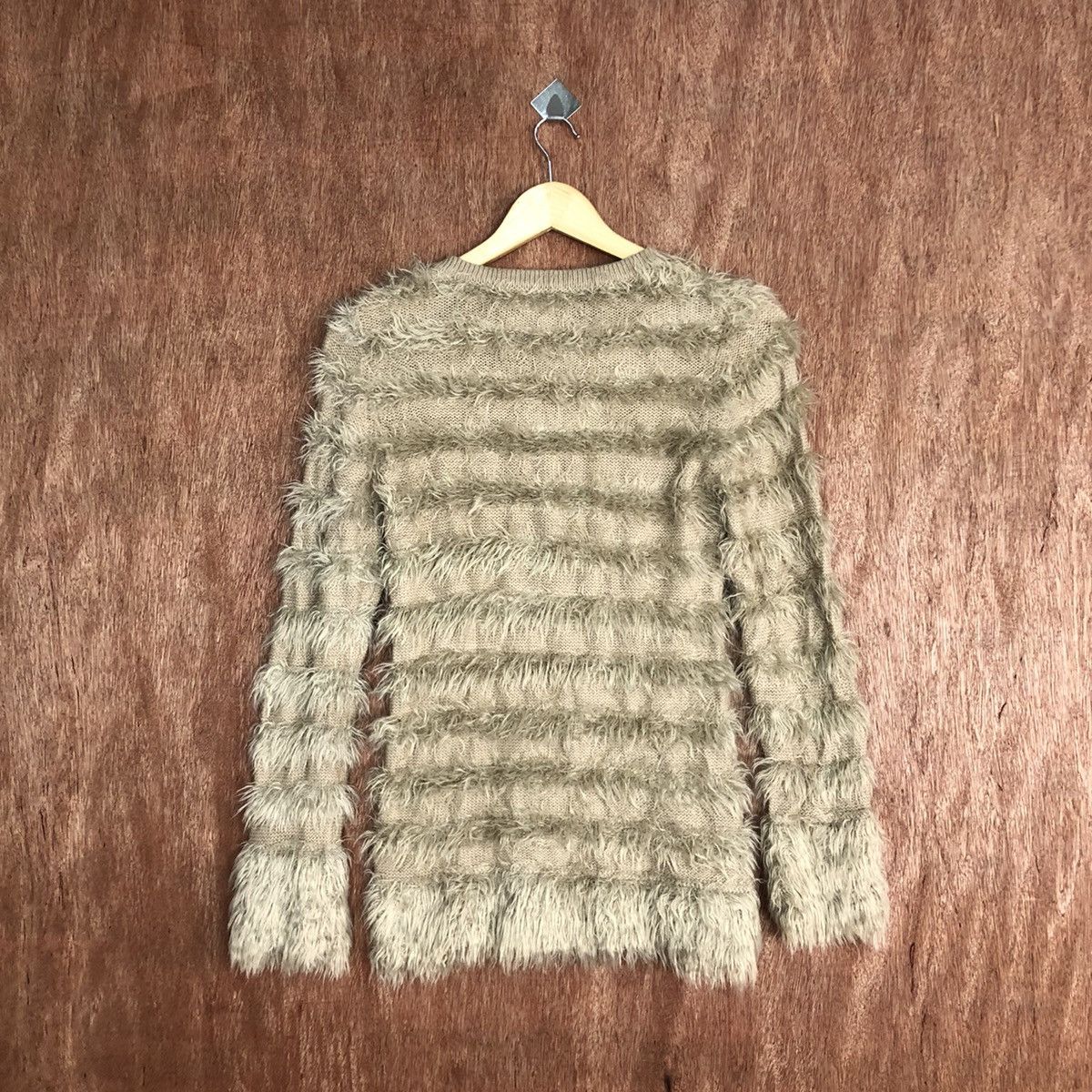 Japanese Brand Japan Brown Stripe Mohair Knitwear Kurt Cobain style #0465 Size US S / EU 44-46 / 1 - 11 Thumbnail