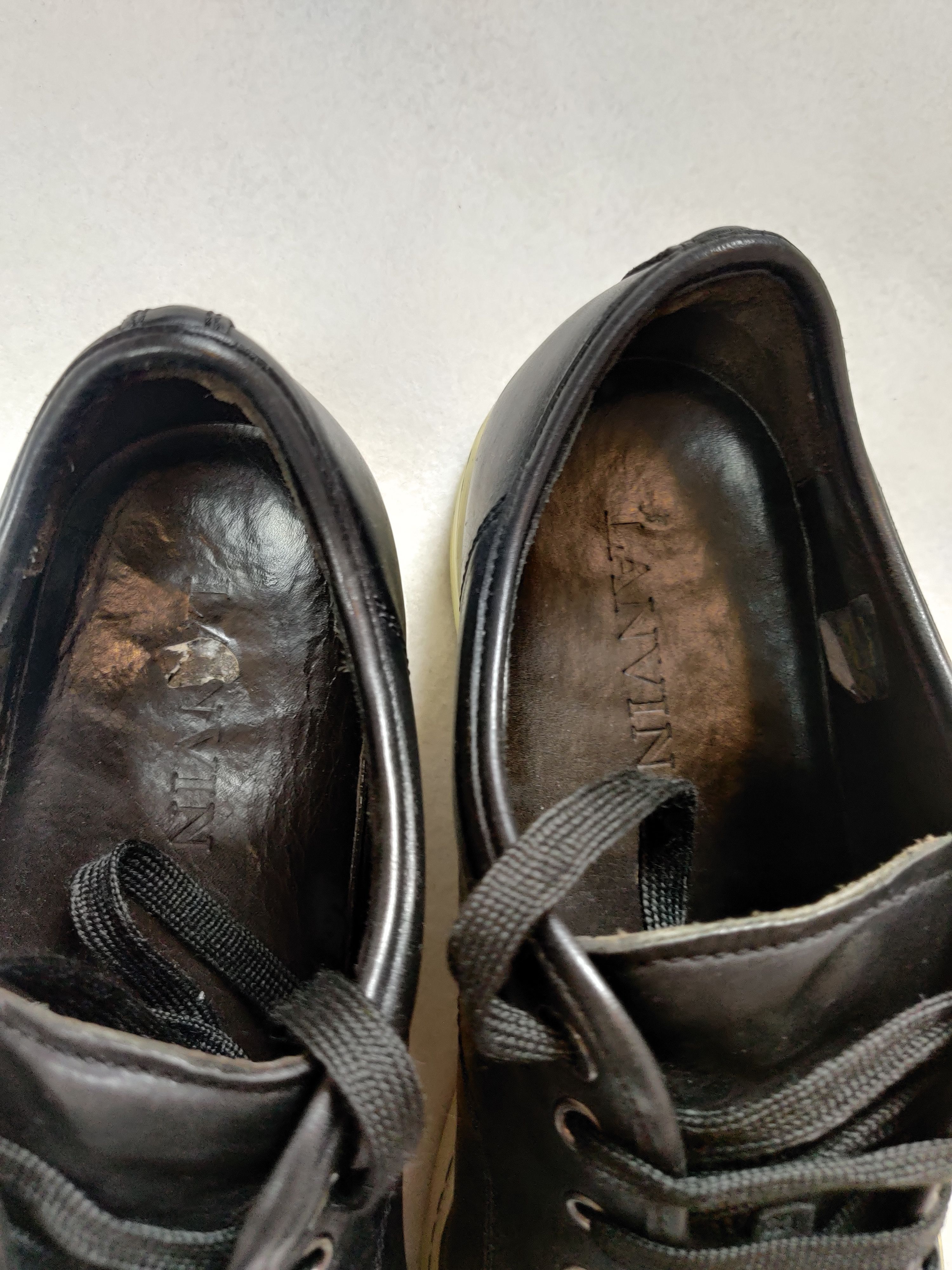 Lanvin Lanvin DBB1 Black Leather Sneakers Size US 11.5 / EU 44-45 - 4 Thumbnail