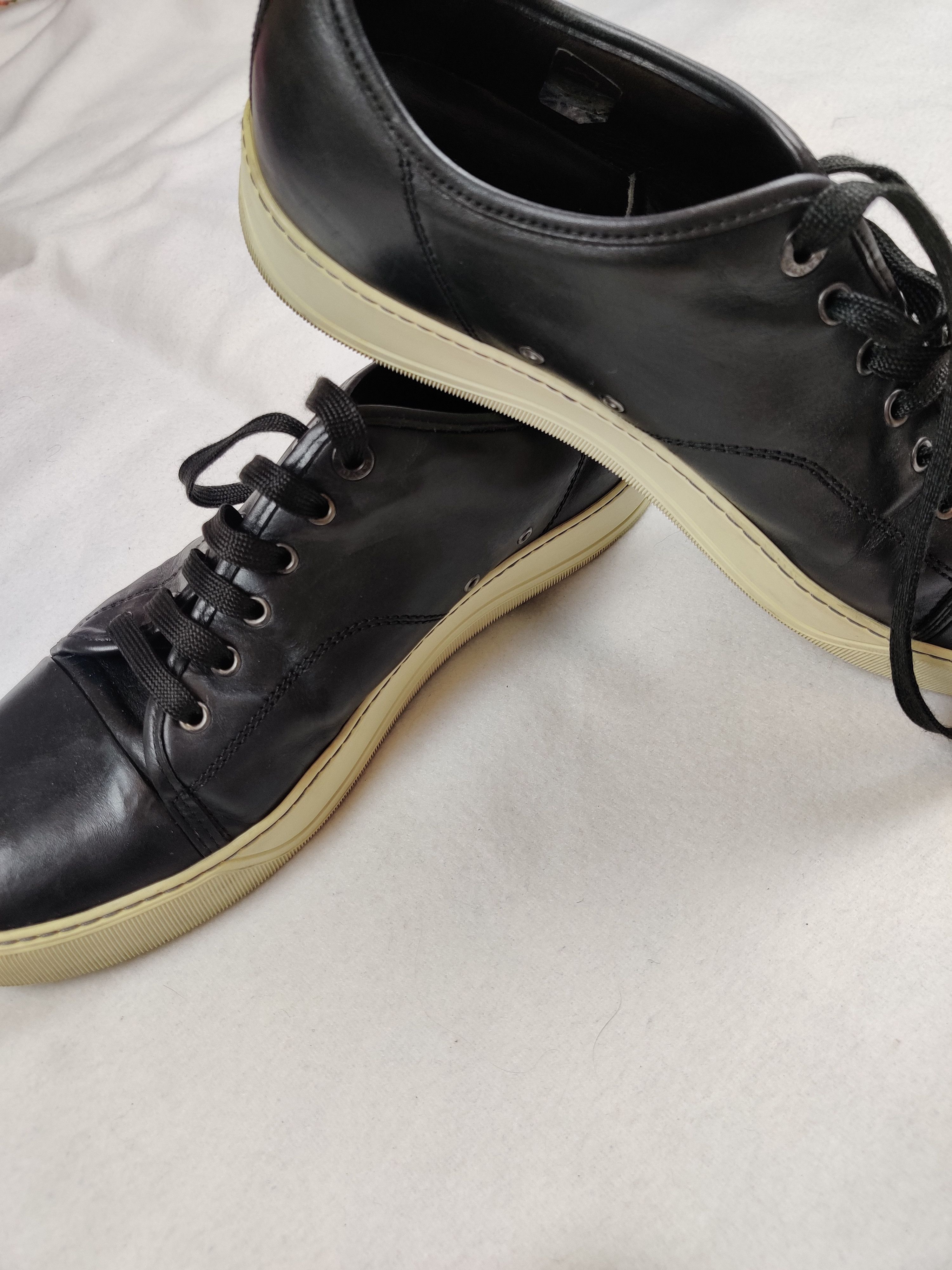 Lanvin Lanvin DBB1 Black Leather Sneakers Size US 11.5 / EU 44-45 - 7 Thumbnail