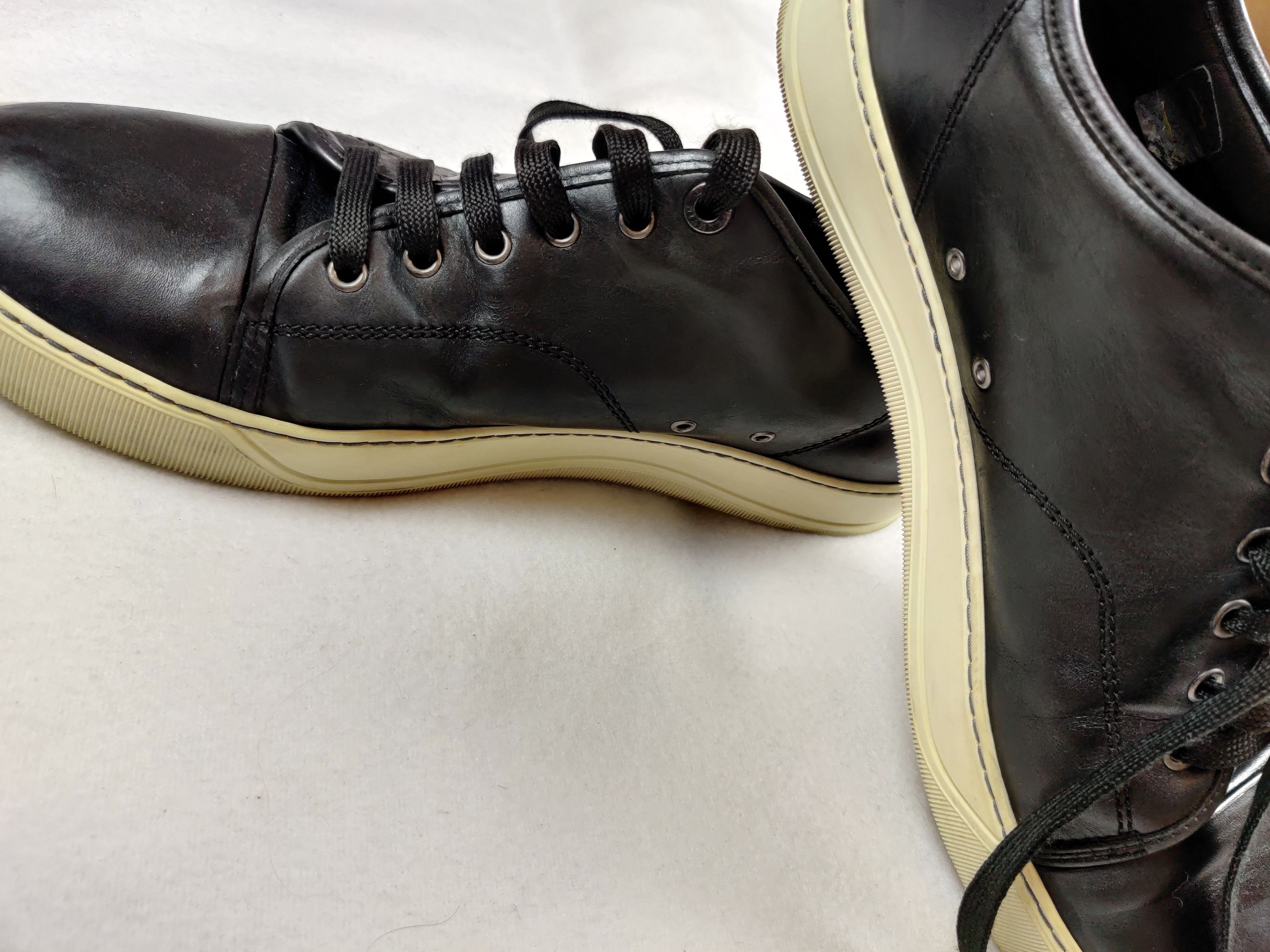 Lanvin Lanvin DBB1 Black Leather Sneakers Size US 11.5 / EU 44-45 - 8 Thumbnail