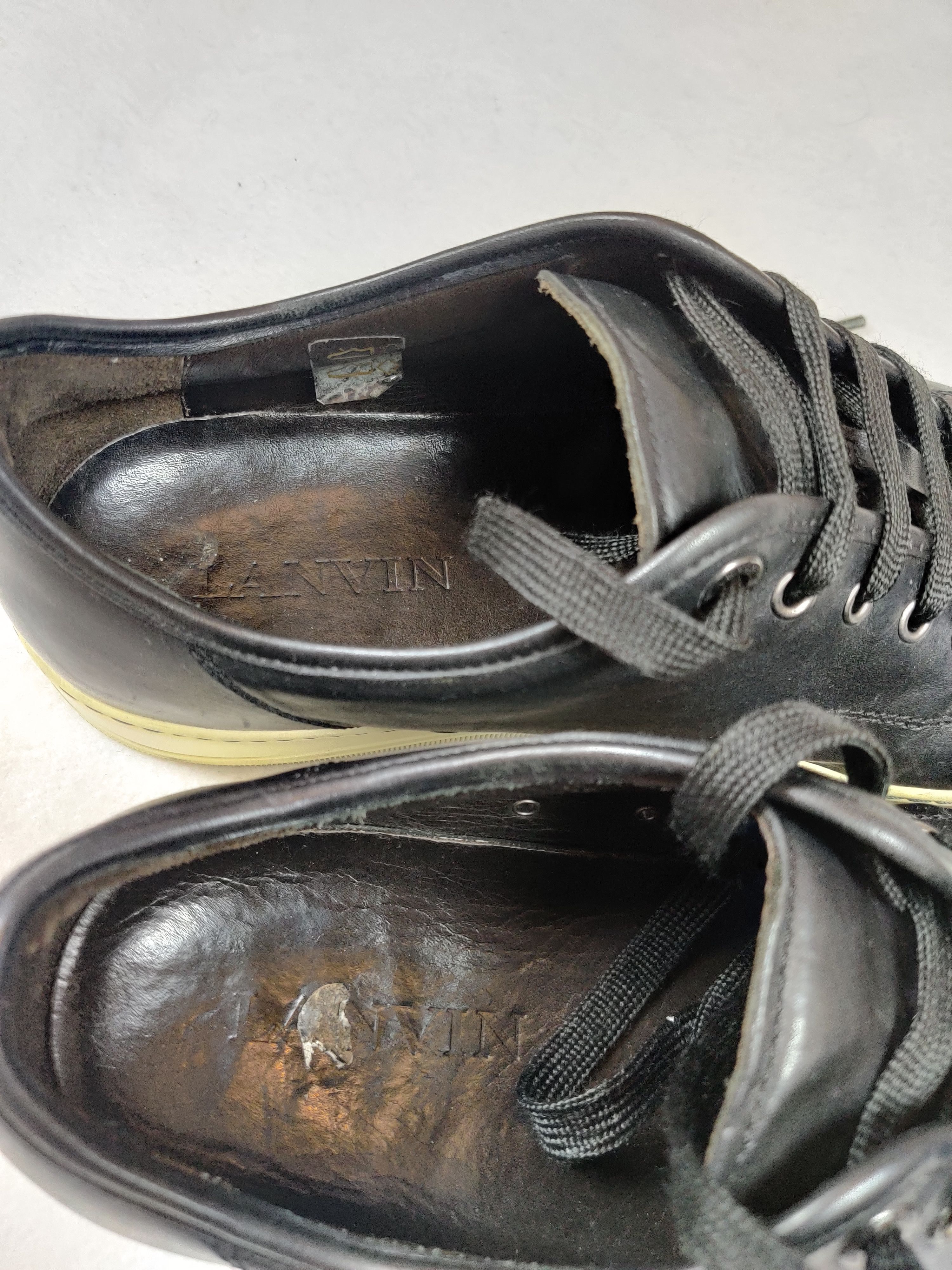 Lanvin Lanvin DBB1 Black Leather Sneakers Size US 11.5 / EU 44-45 - 5 Thumbnail